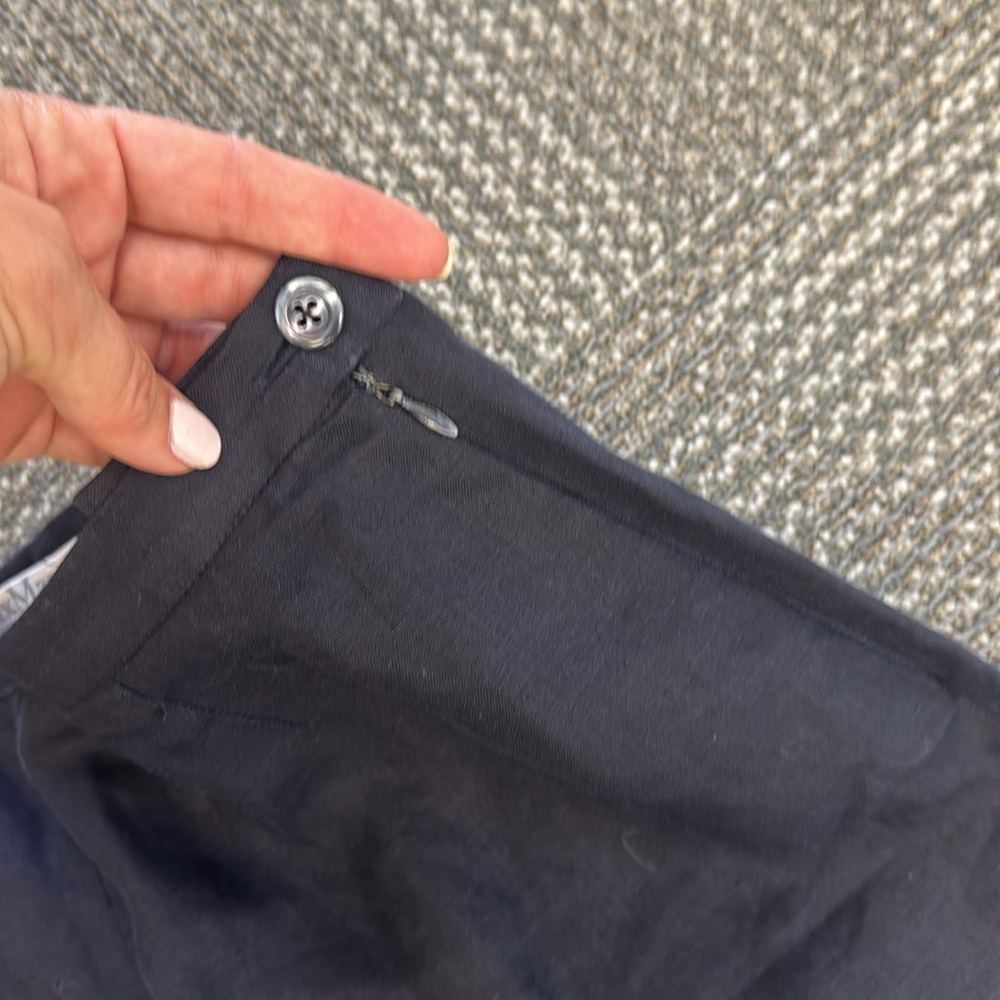 MaxMara Puro Lino Vintage Navy 100% Linen Wide Leg Trousers, size 10/12. - Picture 5 of 7